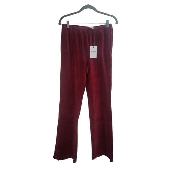 RE/DONE Burgundy Velour Flare Lunge Pants Size Small@❗SALE❗ - Picture 4 of 12